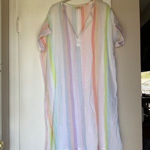 Light rainbow stripe beach cover up